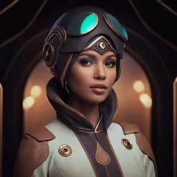 a woman with a helmet is shown in front of a doorway