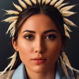 a young woman has a large pair of ears on her head