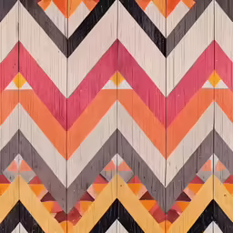 an artistic colorful painted wood wall art design
