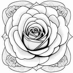 a black and white illustration of a rose flower,an ink drawing of a white rose