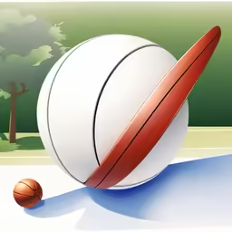 a basketball and a basketball on the ground