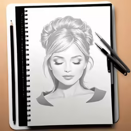 a sketch of a woman is shown in this image