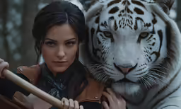 the actress and the tiger appear to be in good company
