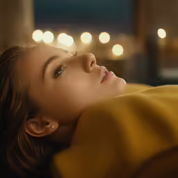 a beautiful woman laying down on top of a couch