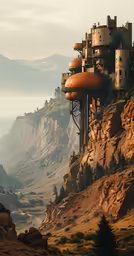 an unusual city built on a rocky cliff