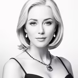 a beautiful blonde woman wearing a strapless top