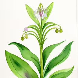 a drawing of a plant with lots of green leaves