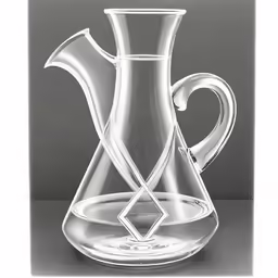 an image of glass pitcher with curved lines
