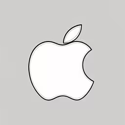 an apple logo in black and white,an apple logo on a gray background