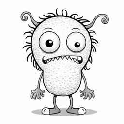 an ugly cartoon character with big eyes