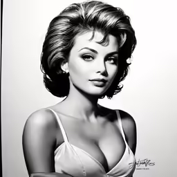 a black and white photo of a woman with her arms crossed