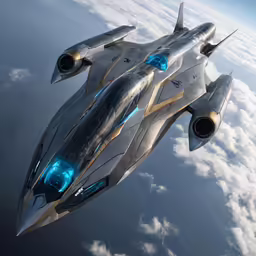 an image of a futuristic spaceship flying in the sky