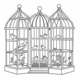 some bird in cages coloring page free printable,bird in a cage coloring pages