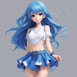a very pretty looking doll wearing a blue outfit