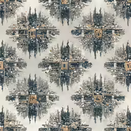 a large pattern of snow and trees in winter