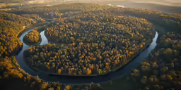 a very nice and empty river meandering through a wilderness