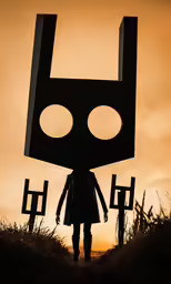 a silhouette of a person standing on top of a hill