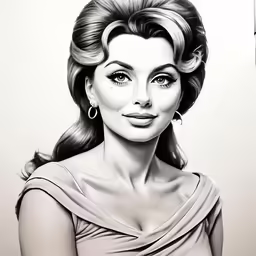 a drawing of a woman in a dress