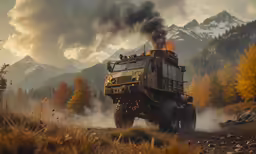 an image of a huge truck that is going down the road
