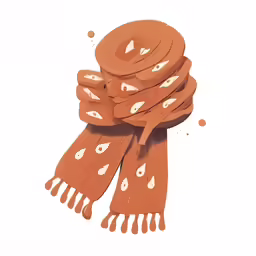 an image of a brown scarf with white dots