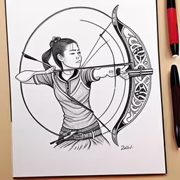 a drawing with two pen