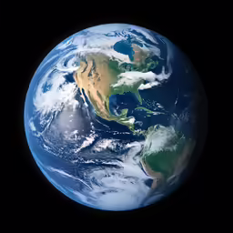 the earth from space in the dark space