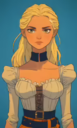 blonde hair with large breast in a white shirt