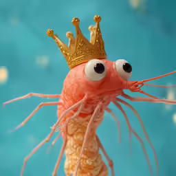 a close up of a toy octopus with a crown on its head