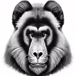 a very large and pretty black and white drawing of a face