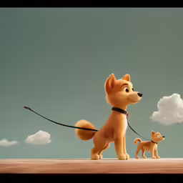 there is a picture of a dog and his master