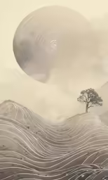 a man stands at the edge of an area with mountains and trees