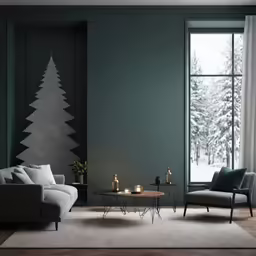 a living room with a couch, chair and coffee table