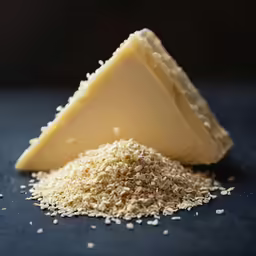 three slices of cheese sitting on top of each other