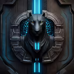 the tiger head is against an artificial background
