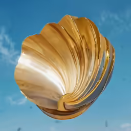 the large sculpture is suspended upside down in the air