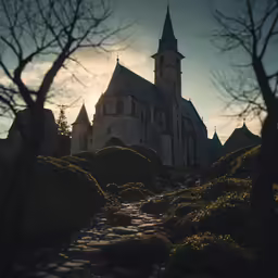 there is a very tall church that is built