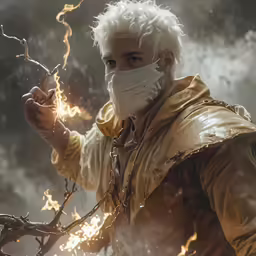 the character from the lord of death holding a sword and wearing a face mask
