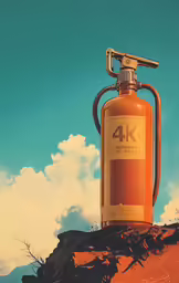 a propane gas tank sitting on a rocky cliff