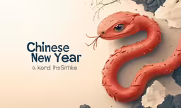 an illustrated illustration of a snake with the words chinese new year