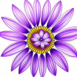 a purple flower with a yellow center,an image of a flower with purple petals