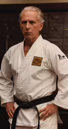 a man standing in a doorway with his hand on his hips