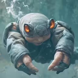 a little turtle that is floating in the water