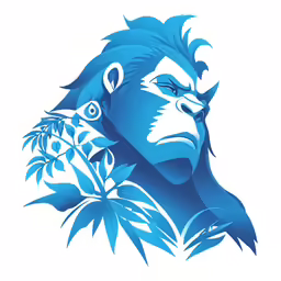 the blue lions logo with a white background