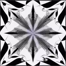 abstract drawing with black and white designs