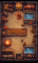an overhead view of a board game setup