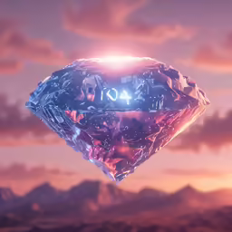 a diamond is surrounded by glowing light on it