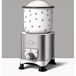 a large pot is sitting on top of the mixer