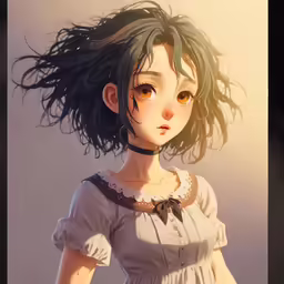 there is a painting of a girl with an unusual hair style