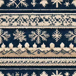 the large pattern is covered with white snow flakes