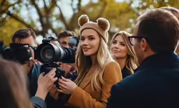 a woman on camera and her friend with the other cameras